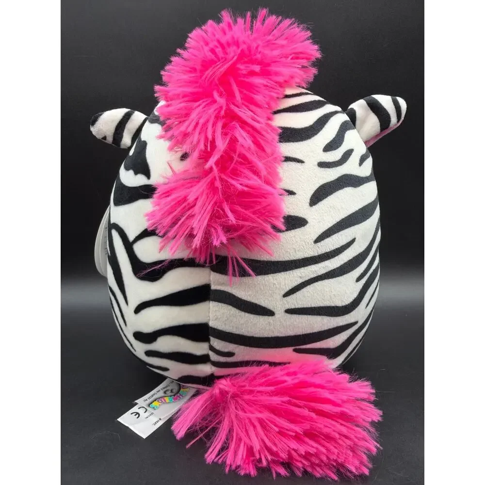 Squishmallows Tracey Zebra 8” Kellytoy Hot Pink Mane Black White Plush OG Tag
